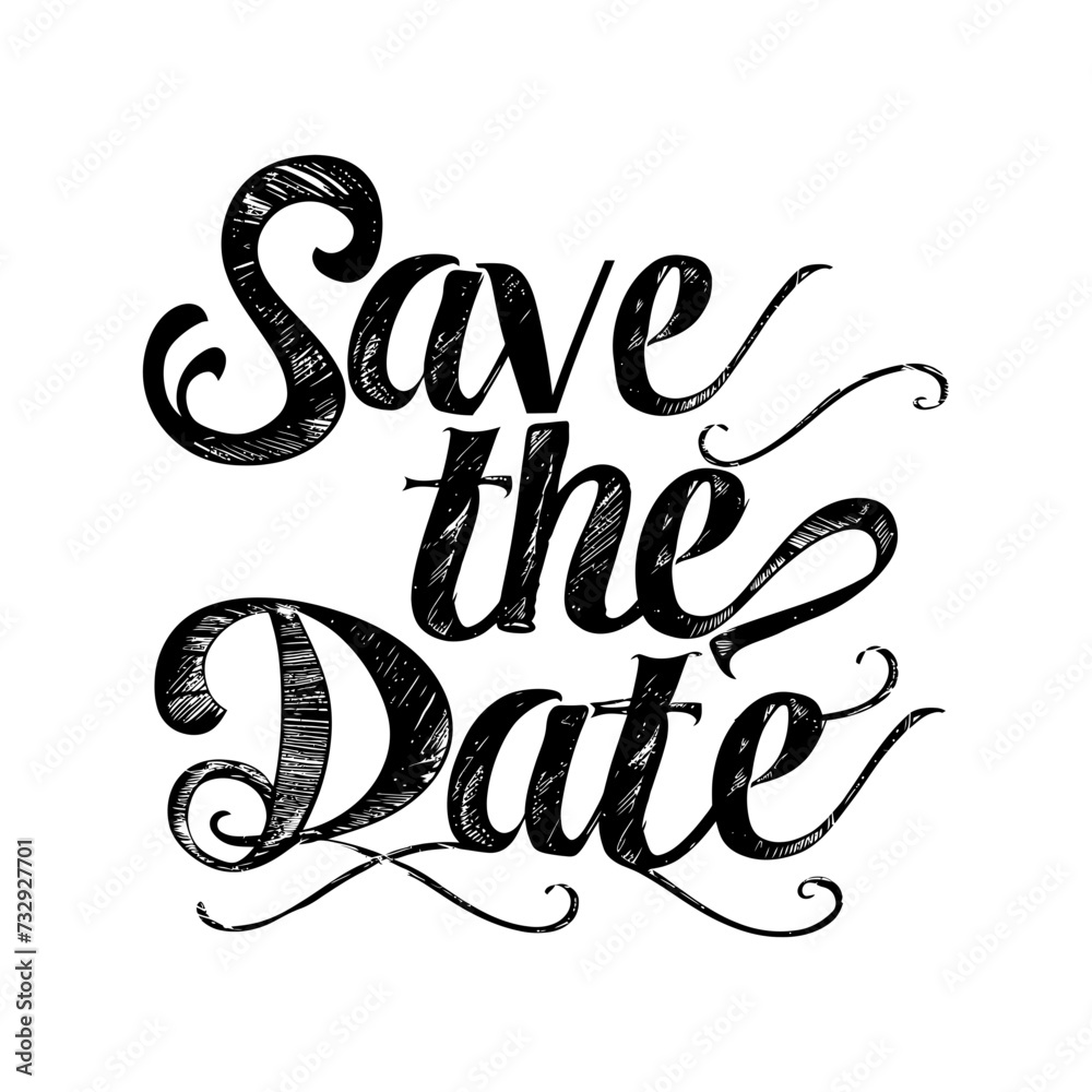 typography art save the date word for wedding invitation element typography art save the date word for wedding invitation element