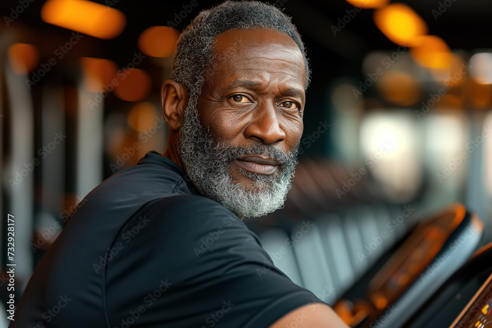 A middle-aged man with a beard wearing a black shirt, engaging in physical activity A middle-aged man with a beard wearing a black shirt, engaging in physical activity