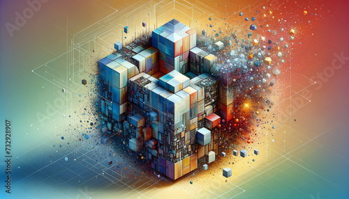 Transformative Kubernetes: Digital Disintegration into Vibrant Geometric Structure