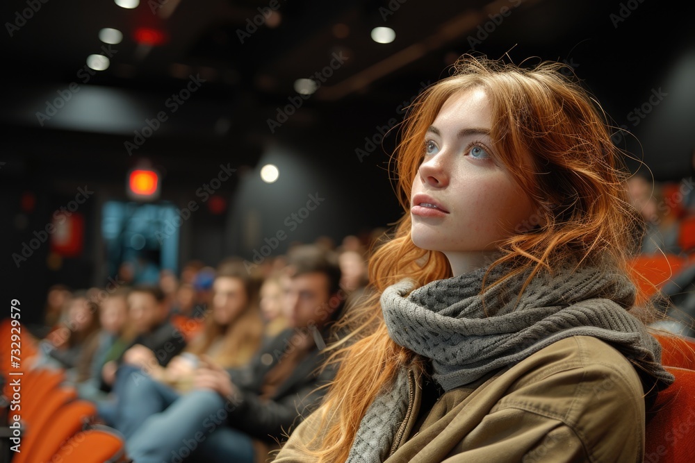 Reflective Audience Member Gazing Reflective Audience Member Gazing