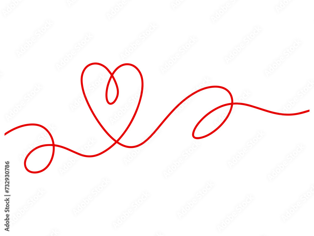 Valentine Heart Line Art Illustration
