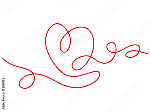 Valentine Heart Line Art Illustration 