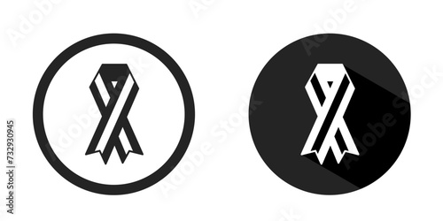 Ribbon logo. Ribbon icon vector design black color. Stock vector.