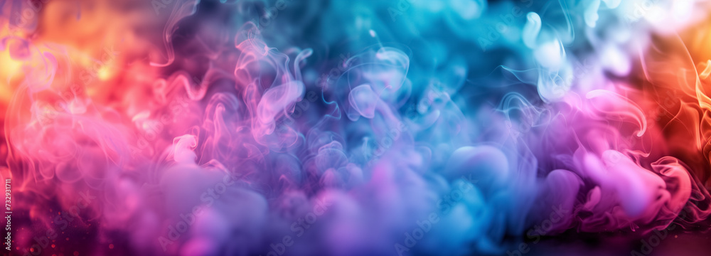 Dreamlike swirls of smoke in vibrant colors.