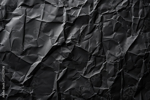 Wet black paper with blank texture on wall photo