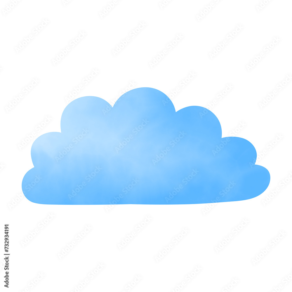Watercolour cute cloud Icon. Watercolour cute cloud Icon.