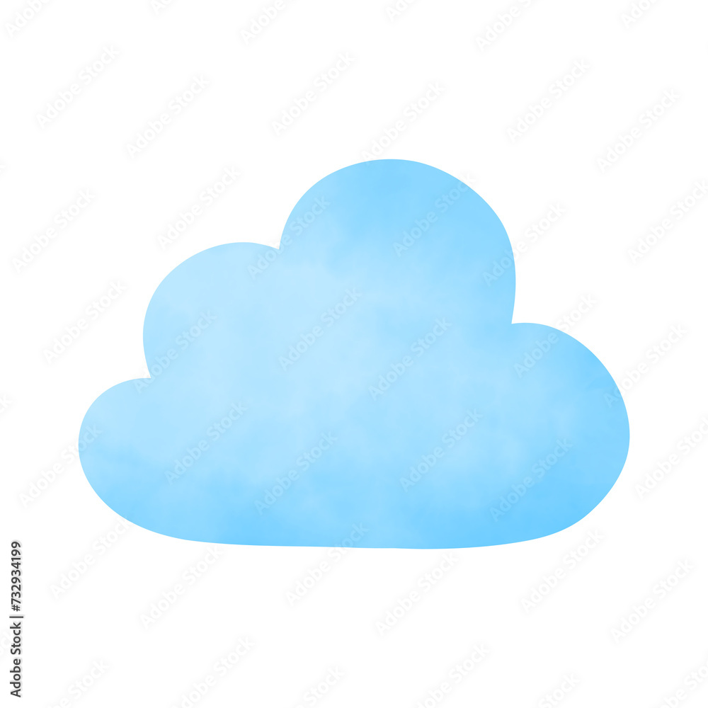 Watercolour cute cloud Icon. Watercolour cute cloud Icon.