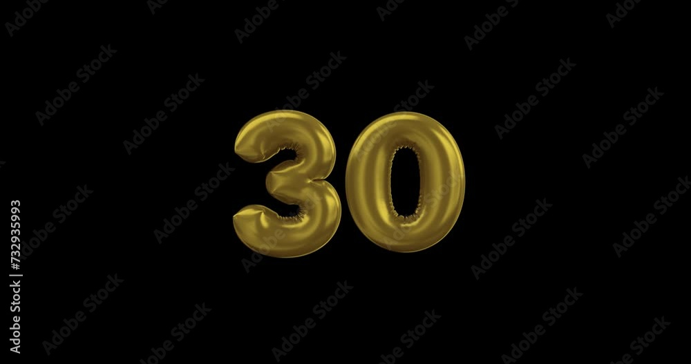 number 30 gold balloons on a black background number 30 gold balloons on a black background