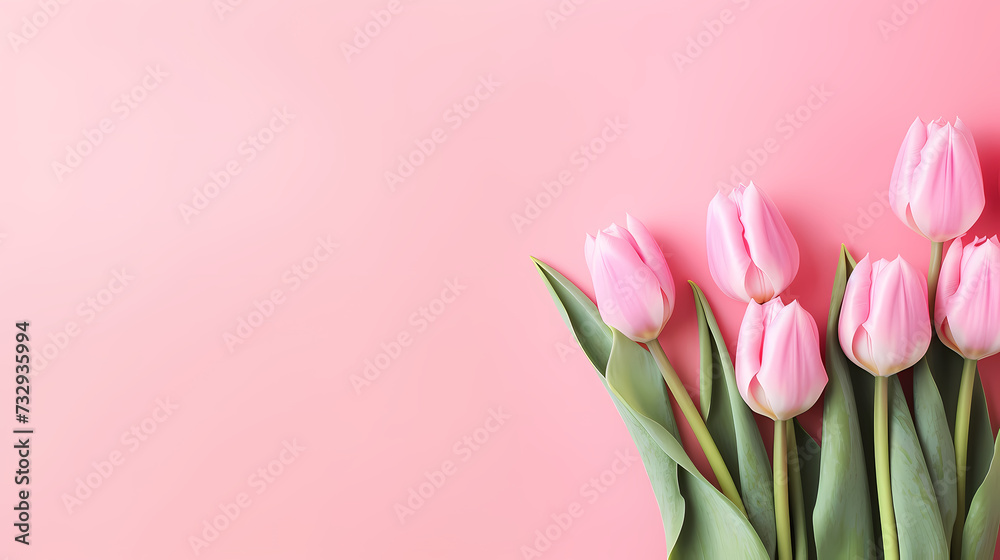 Women's Day, Valentine's Day, Mother's Day background concept, empty floral background with copy space