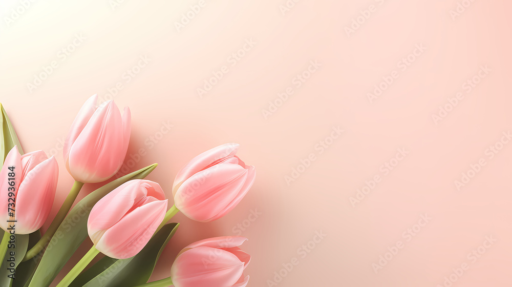 Women's Day, Valentine's Day, Mother's Day background concept, empty floral background with copy space