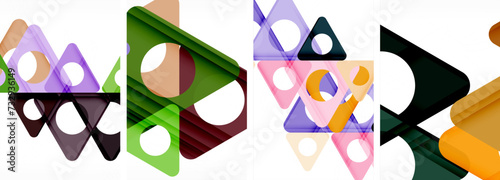 Abstract background set featuring captivating triangles. Harmonious blend of geometry and style, these designs bring modern flair