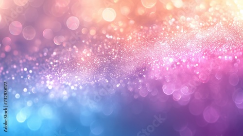 Abstract Bokeh Banner Background, vibrant, abstract bokeh effect creates a fantasy-like backdrop, blending blues and pinks in a dreamy, sparkling gradient