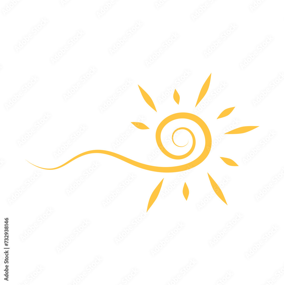 hand drawn cartoon sun