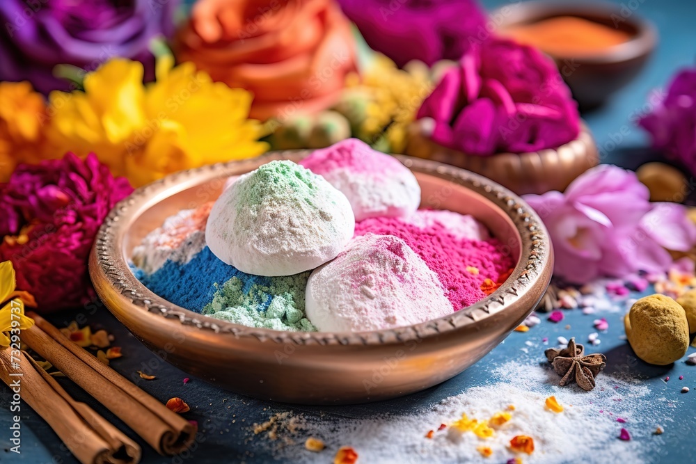 Celebrating Holi's Vibrant Traditions. A Celebration of Vibrant Colors, Joyful Dance, Traditional Music, and Community Unity, Bringing Renewal, Happiness, and Love in a Festival of Life and Laughter.