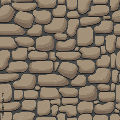 seamless pattern of stone arrangement in vector