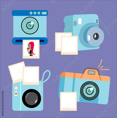 Vector polaroid camera photograph illustration