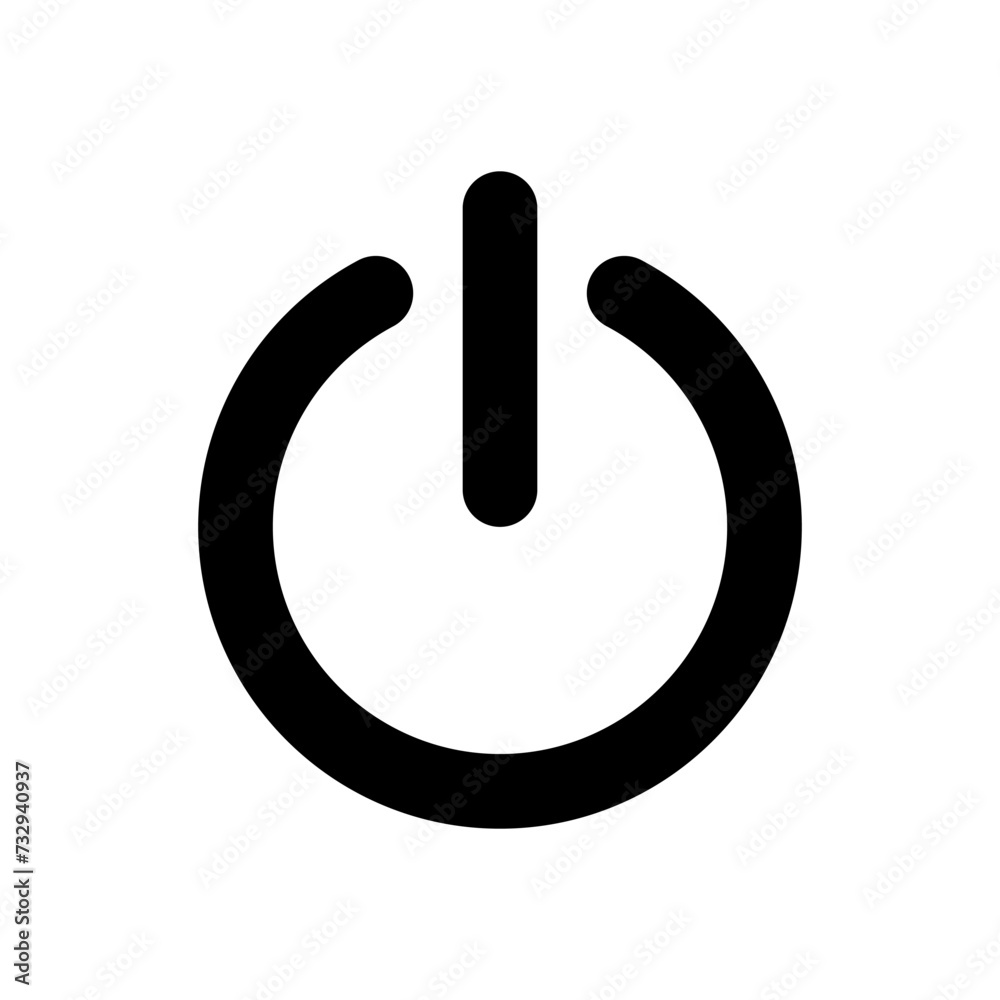 Power Button Flat Icon Isolated Vector Illustration Power Button Flat Icon Isolated Vector Illustration