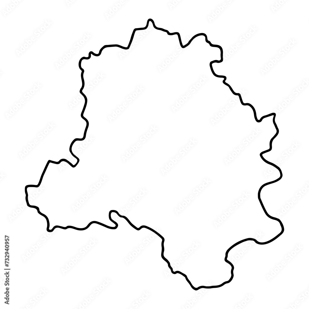 Delhi Map India Region Line Border Vector Illustration