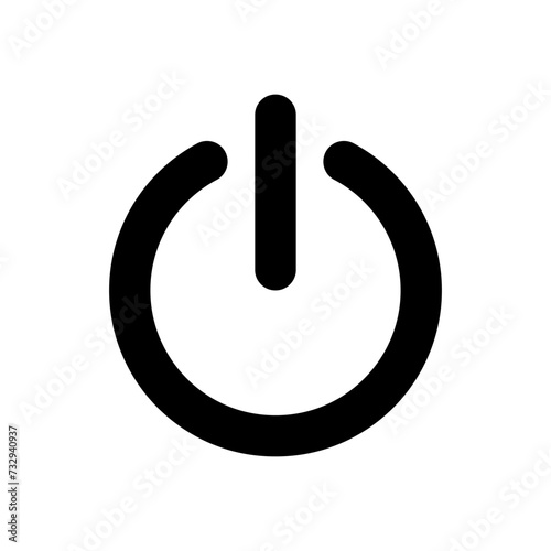 Power Button Flat Icon Isolated Vector Illustration