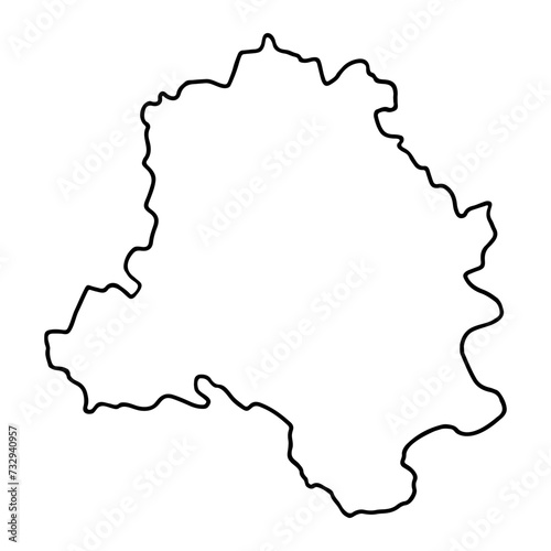 Delhi Map India Region Line Border Vector Illustration