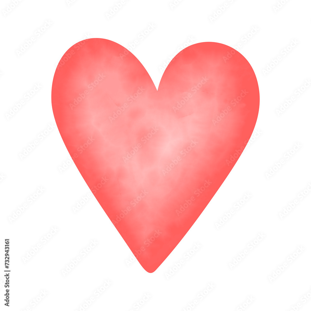 Red Watercolor heart Icon.
