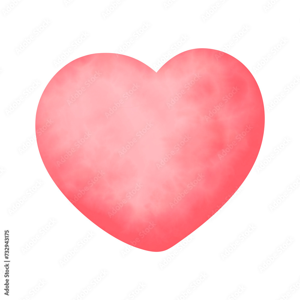 Red Watercolor heart Icon.