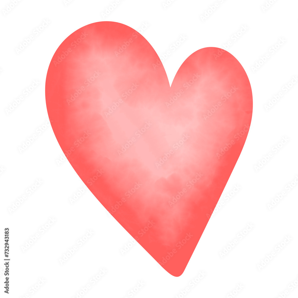 Red Watercolor heart Icon.