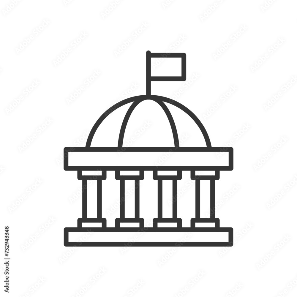 government outline icon pixel perfect for website or mobile app