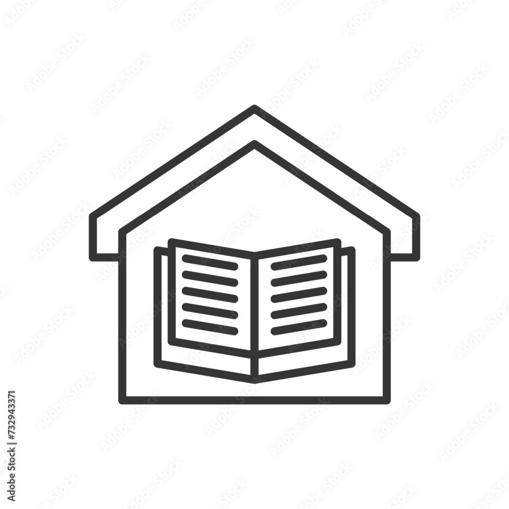 library outline icon pixel perfect for website or mobile app