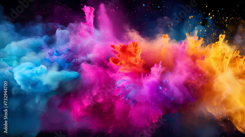 Happy Holi festival concept in India  colorful powder background