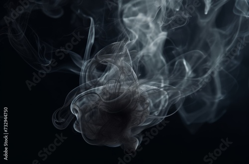 White smoke on black background