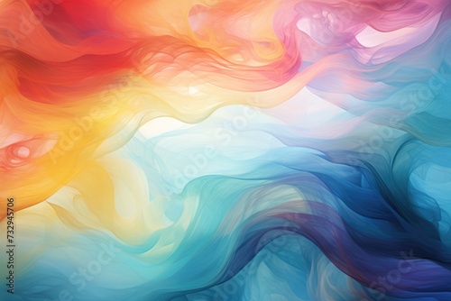 Colorful swirling dreams. Cloud background, Neon colorful smoke clouds on a dark background, gradient background, neon glow. Motion Color drop in water. Ai generated