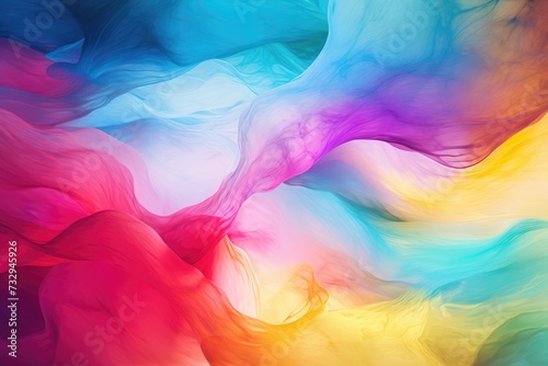 Colorful swirling dreams. Cloud background, Neon colorful smoke clouds on a dark background, gradient background, neon glow. Motion Color drop in water. Ai generated