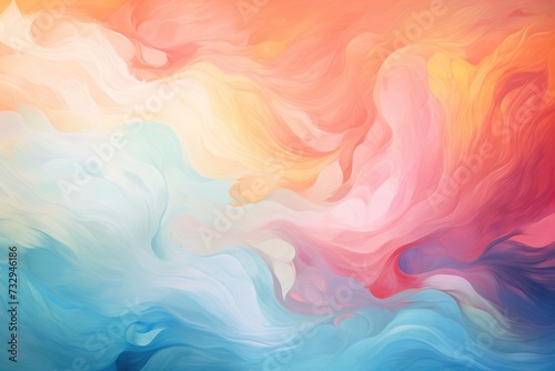 Colorful swirling dreams. Cloud background, Neon colorful smoke clouds on a dark background, gradient background, neon glow. Motion Color drop in water. Ai generated