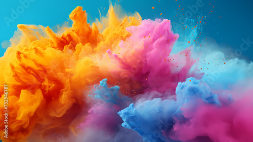 Happy Holi festival concept in India, colorful powder background