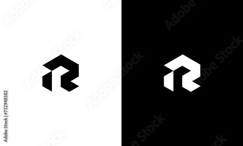 initial R monogram logo design vector