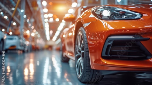 Vivid Orange Performance Vehicle Display - Highlighting Automotive Craftsmanship