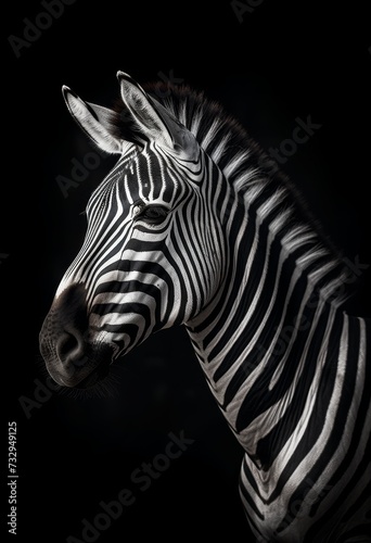 Beautiful Black And White Zebra Face © Riz