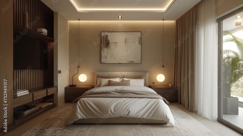 Stylish Bedroom with Artistic Accent