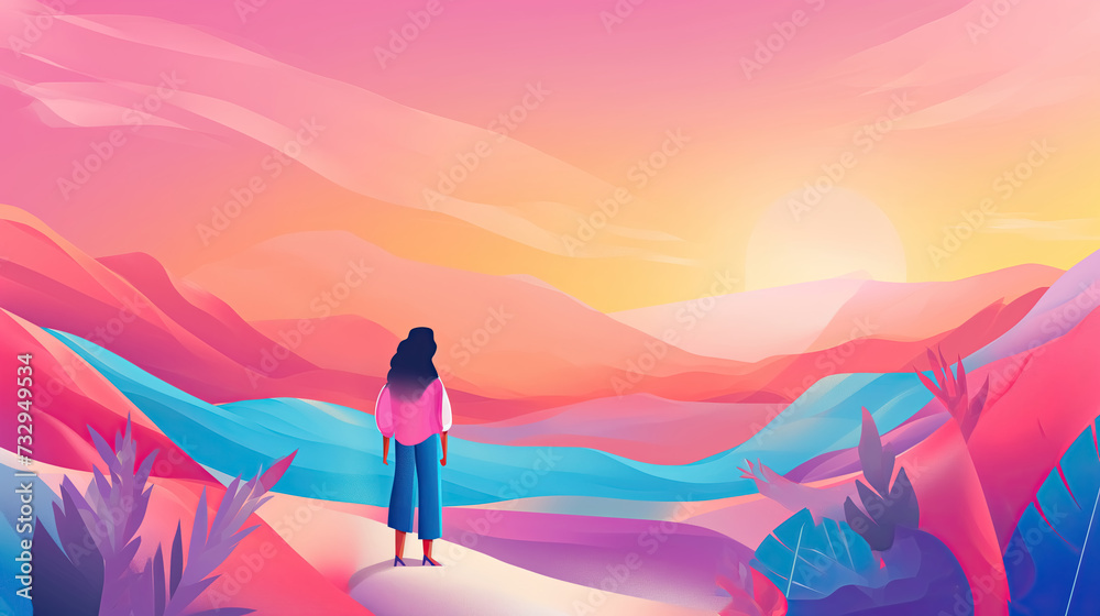 Fototapeta premium visually backgrounds using flat textures or gradients, modern simplicity and aesthetic appeal, Illustration, digital art, minimalist design