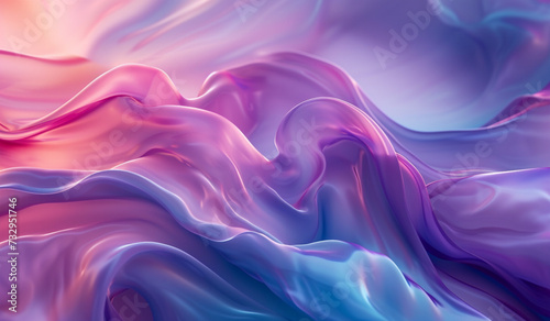 Calming fluid flowing form, silk rhythm background. Generative AI