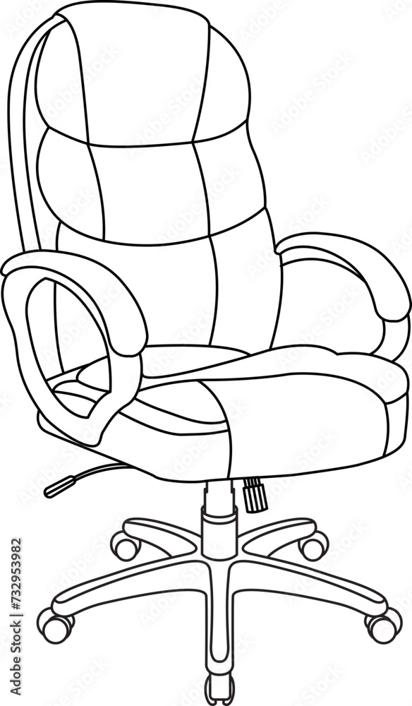 Stylish modern office chair, assorted set of black leather office chairs, Vector minimal office chairs angle view isolated on white background. Stylish modern office chair, assorted set of black leather office chairs, Vector minimal office chairs angle view isolated on white background.