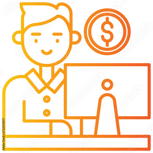 icons about people's jobs in general, the colored icons show a person's profession