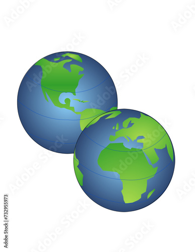 earth globe on white background