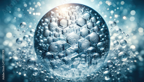 Ice sphere with bubbles