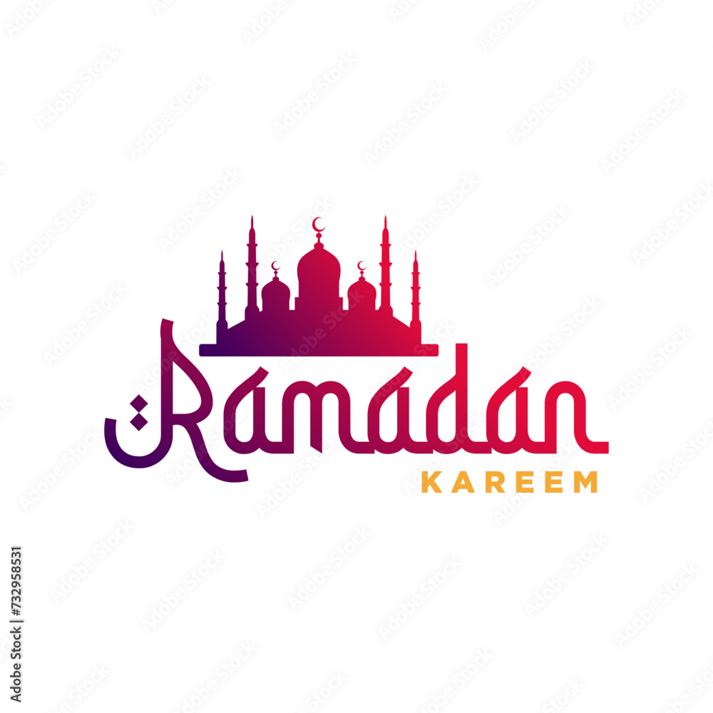 Fototapeta premium Ramadan kareem design arabic modern style