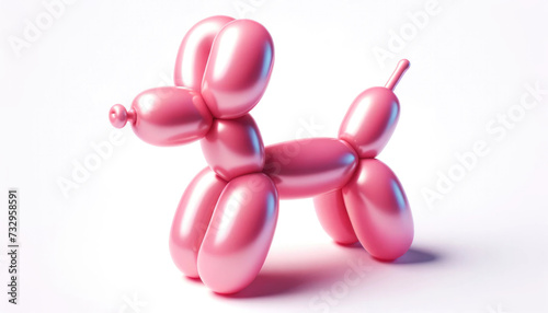 Cute Balloon Animal Dog on White Background - balloon twisted into the shape of a dog.