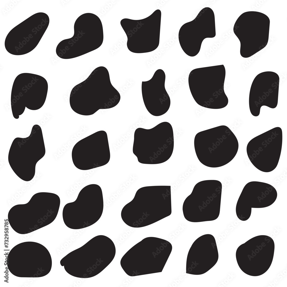 Random blob circles silhouette icon set. An arrangement of black organic shapes. Isolated on a white background. vector. Random blob circles silhouette icon set. An arrangement of black organic shapes. Isolated on a white background. vector.