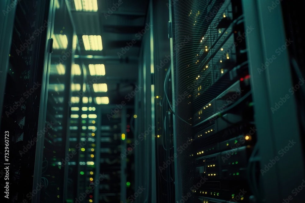 Futuristic rack server background image Futuristic rack server background image