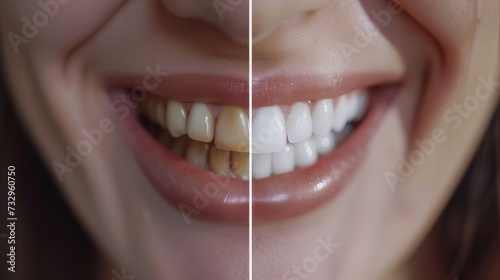 Cropped shot of a young smiling woman before and after teeth whitening